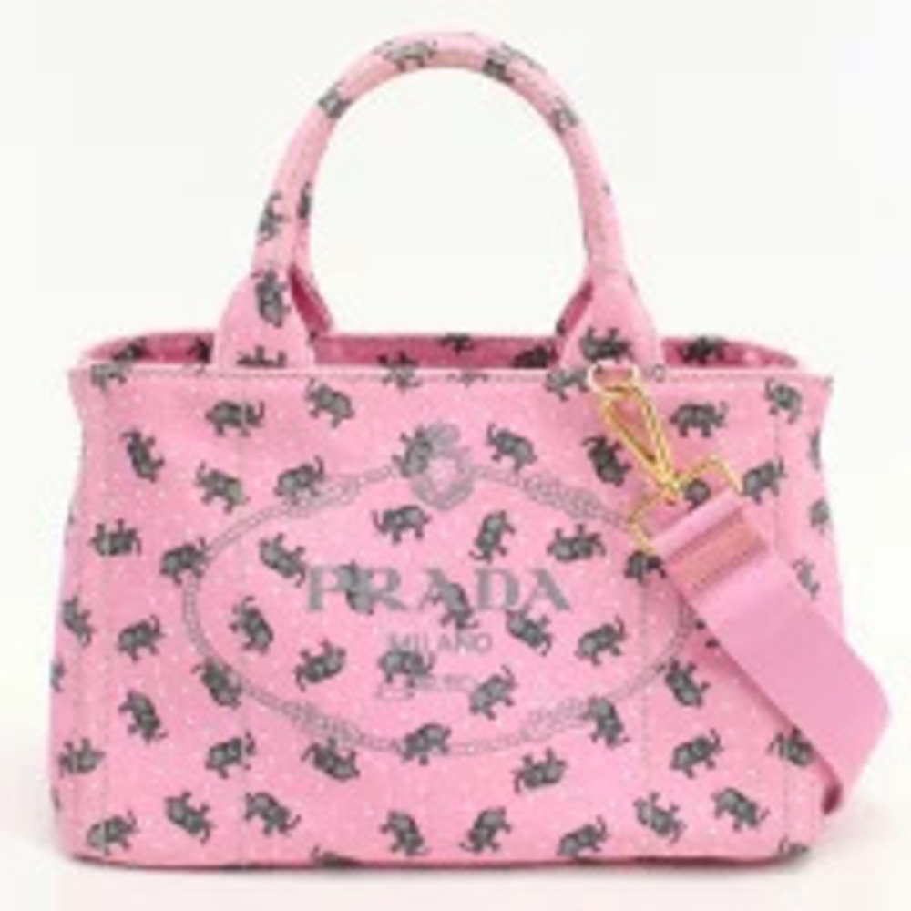 Prada Tote Bag Canapa Pink Handbag